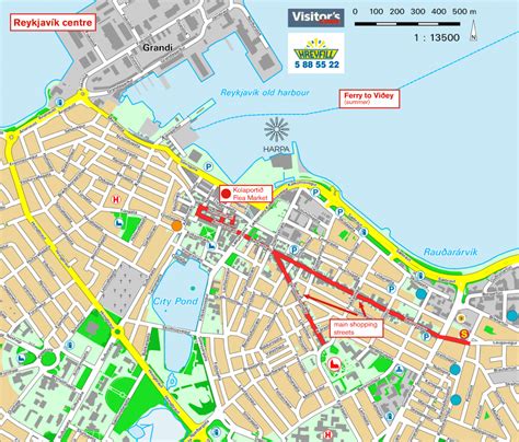 downtown reykjavik map